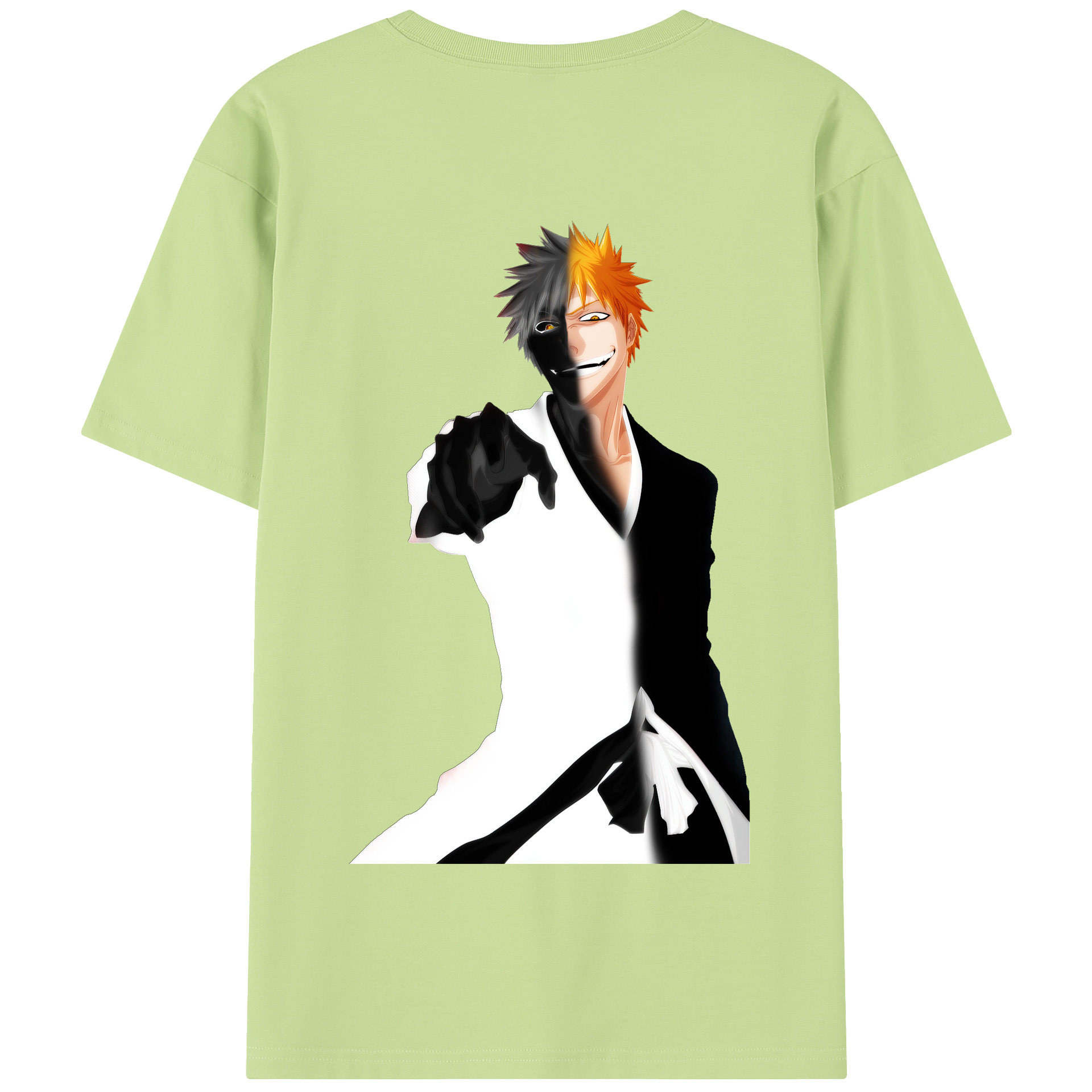 （画像用） ブリーチ 黒崎一護（くろさき いちご）BLEACH Kurosaki Ichigo 綿100％半袖Tシャツ（背面プリント）